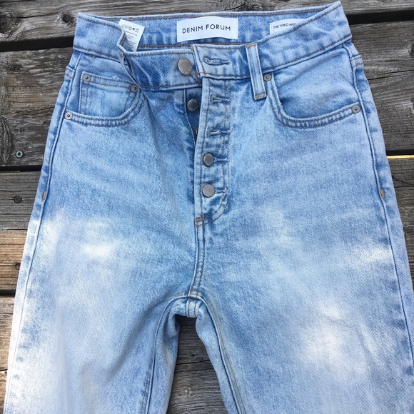 Denim forum yoko high rise slim button fly distressed sz 24 - Picture 1 of 10